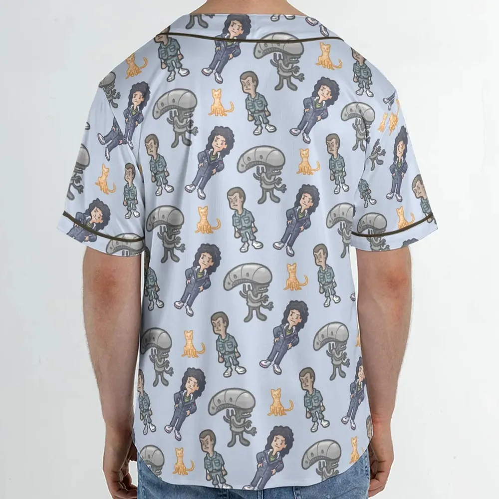 SciFi Chic Alien Unisex Baseball Jersey - 2