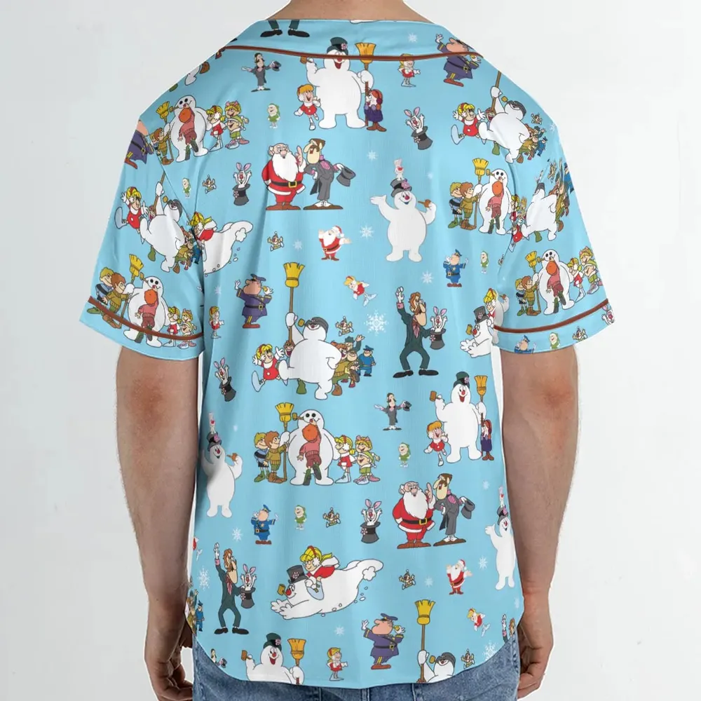 Cast Frosty The Snowman Unisex Baseball Jersey - 2