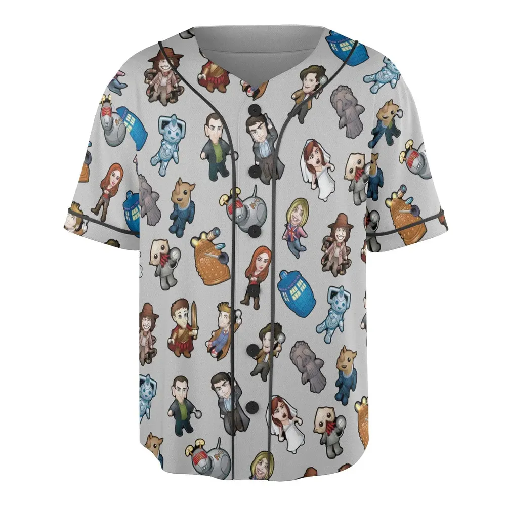 Cartoon Who Doctor Who Unisex Baseball Jersey - 3