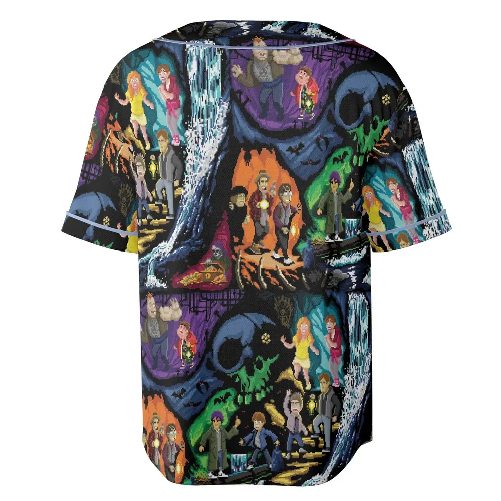 Goonies 80s Pixel Art Unisex Baseball Jersey - 4