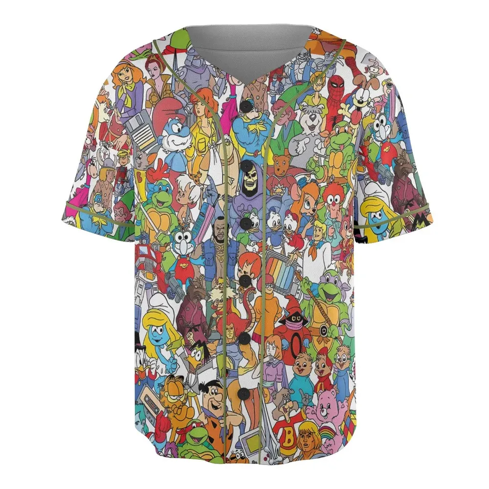 90s Cartoon Legends Unisex Baseball Jersey - 3