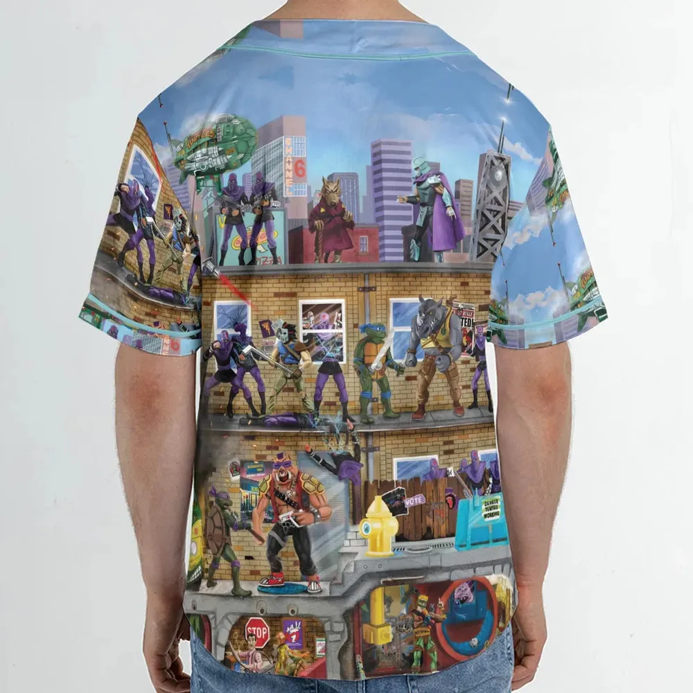 80’s Turtle Power Unisex Baseball Jersey - 2