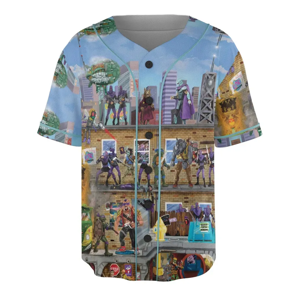 80’s Turtle Power Unisex Baseball Jersey - 3