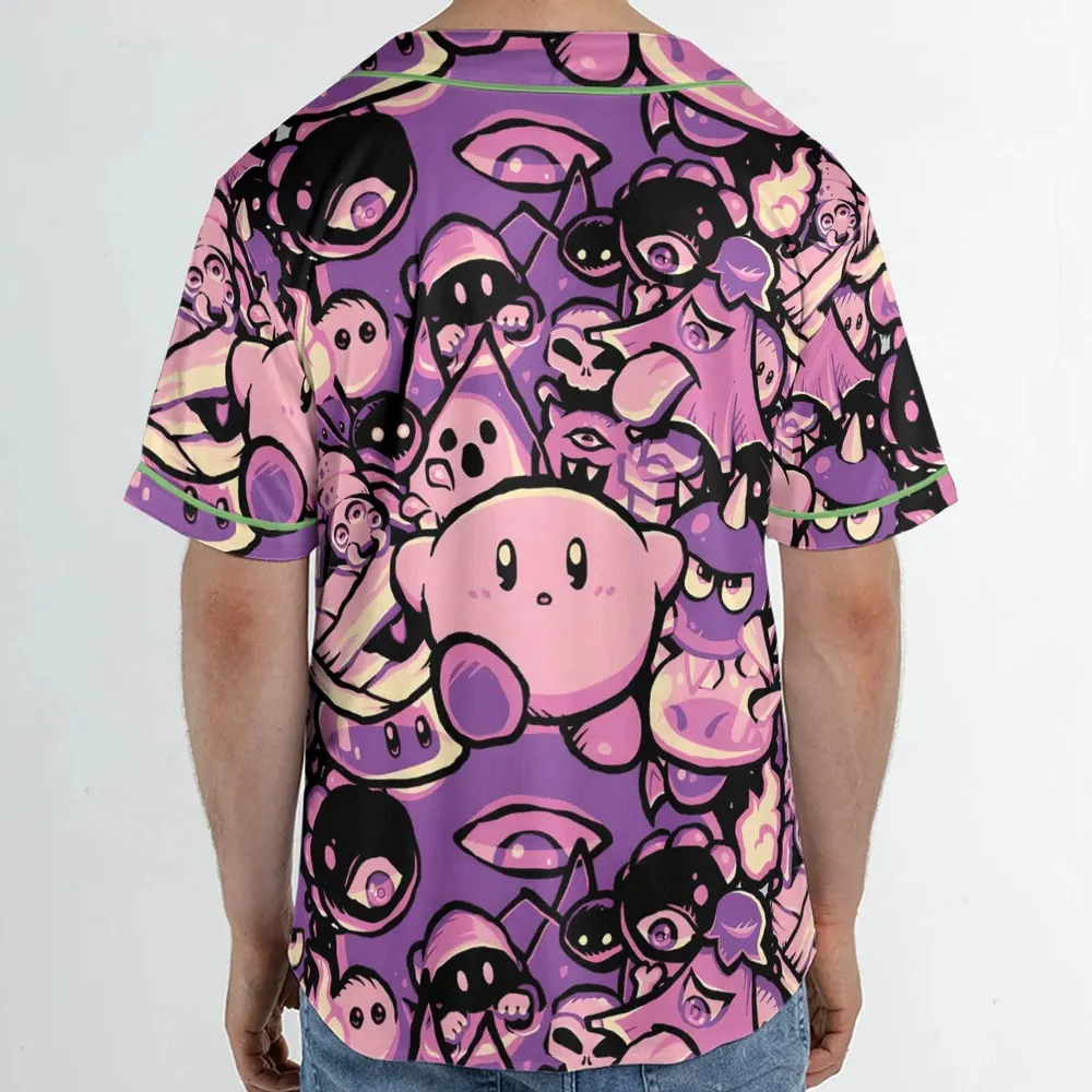 Nightmare Land Kirby Unisex Baseball Jersey - 2