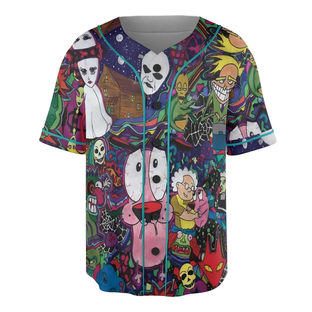 Horror Characters Cowardly Dog Unisex Baseball Jersey - 3