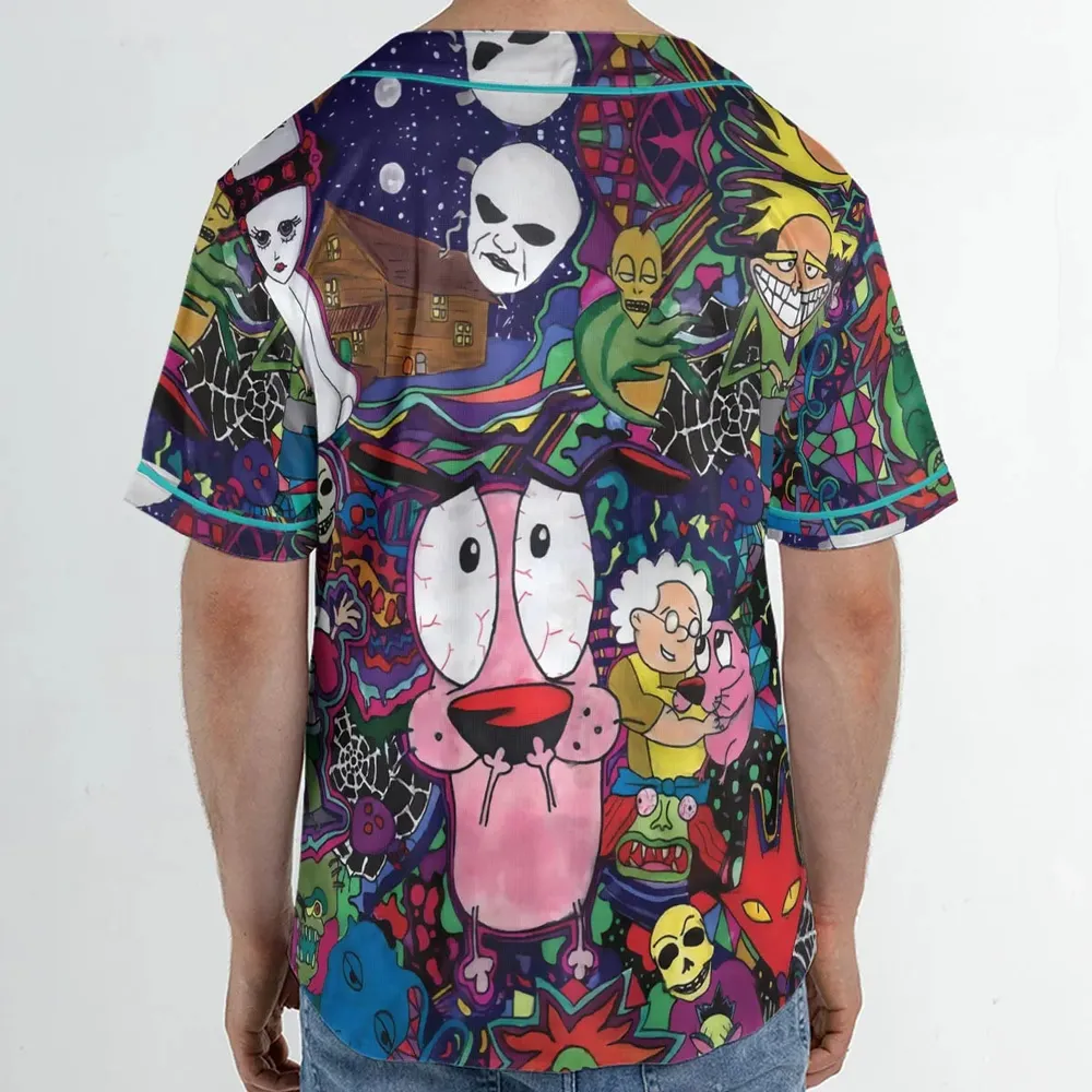 Horror Characters Cowardly Dog Unisex Baseball Jersey - 2