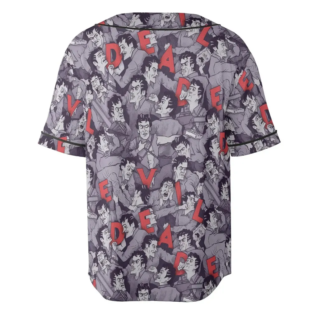 Chainsaw Evil Dead  Seamless Unisex Baseball Jersey - 4
