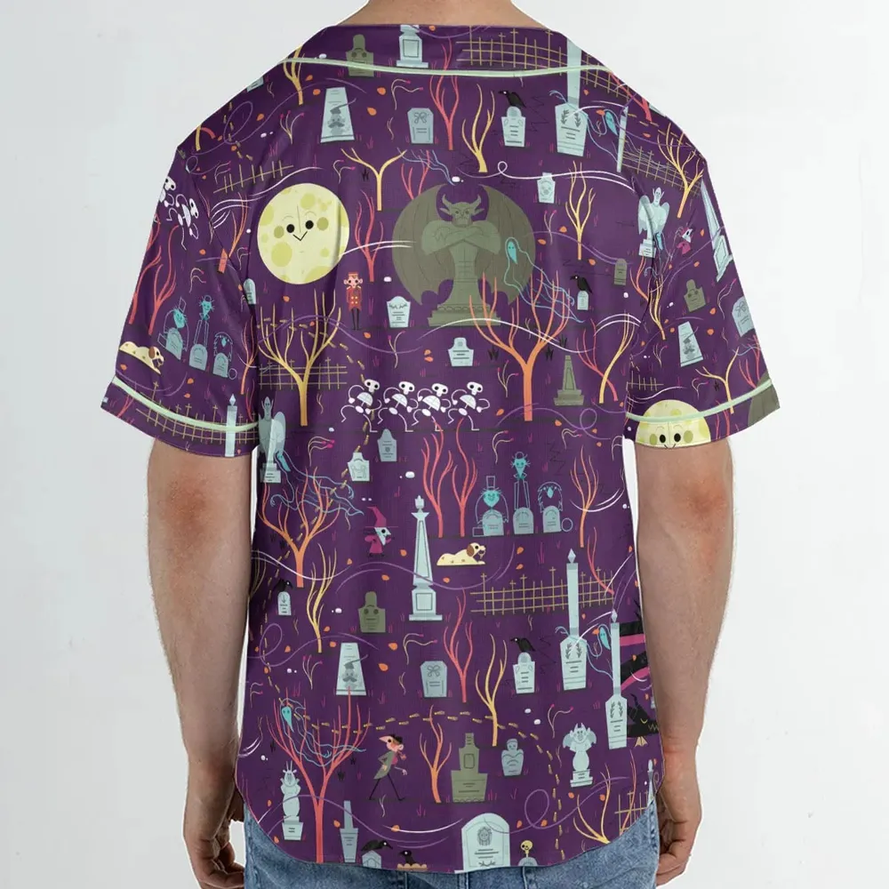 Nostalgic 80s 90s Spooky Scene Unisex Baseball Jersey - 2