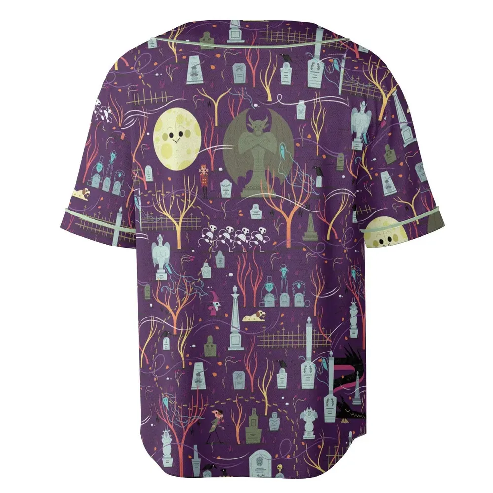 Nostalgic 80s 90s Spooky Scene Unisex Baseball Jersey - 4