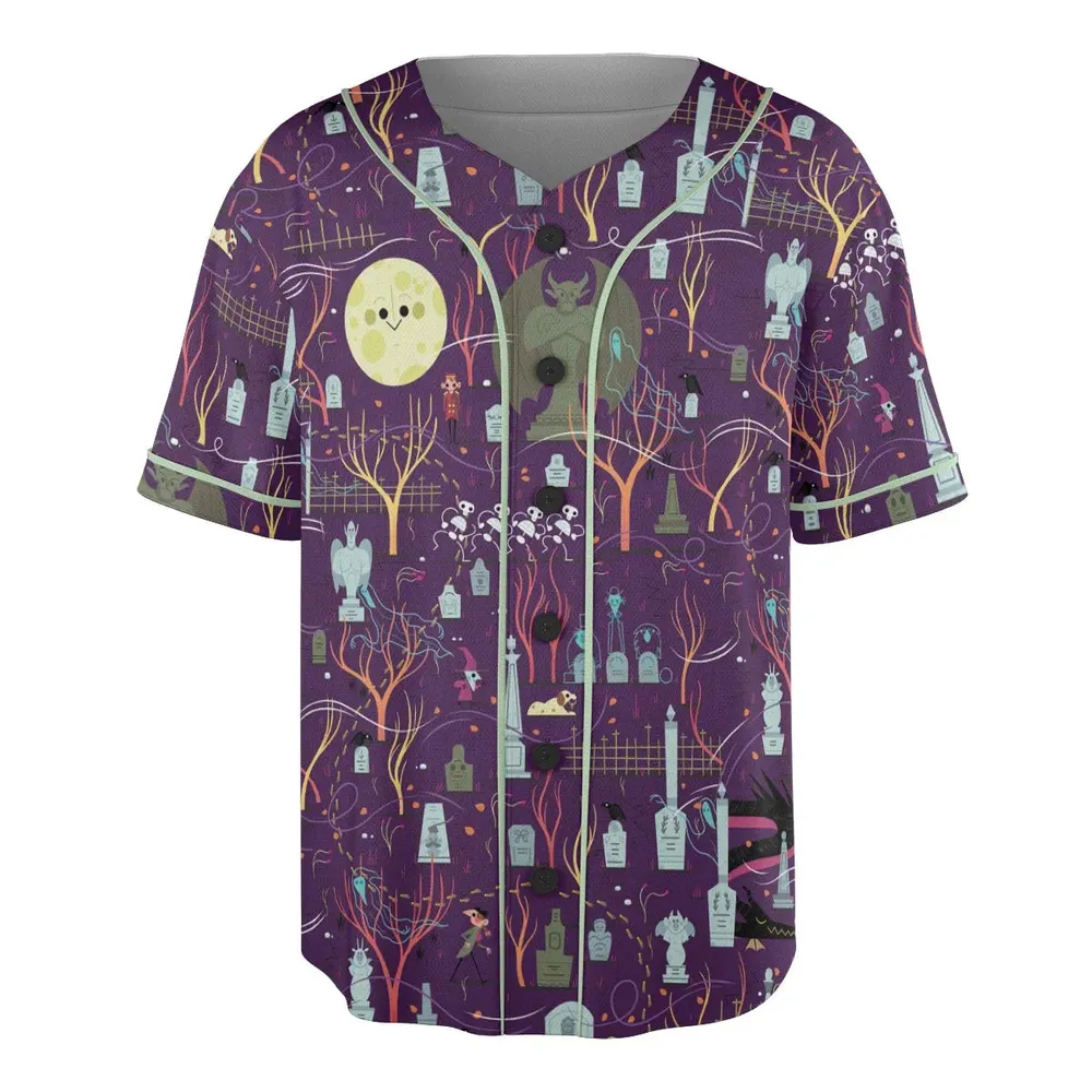 Nostalgic 80s 90s Spooky Scene Unisex Baseball Jersey - 3