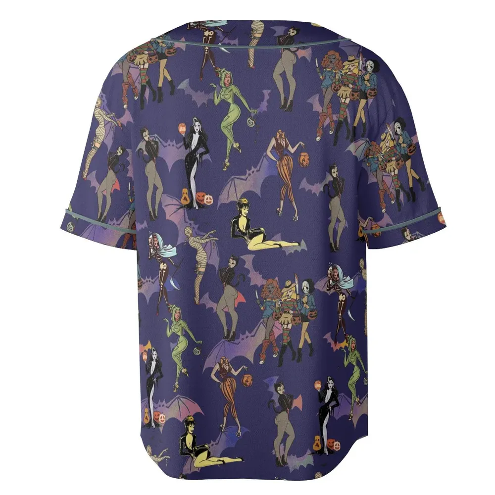 Horror Pin Up Girls Unisex Baseball Jersey - 4