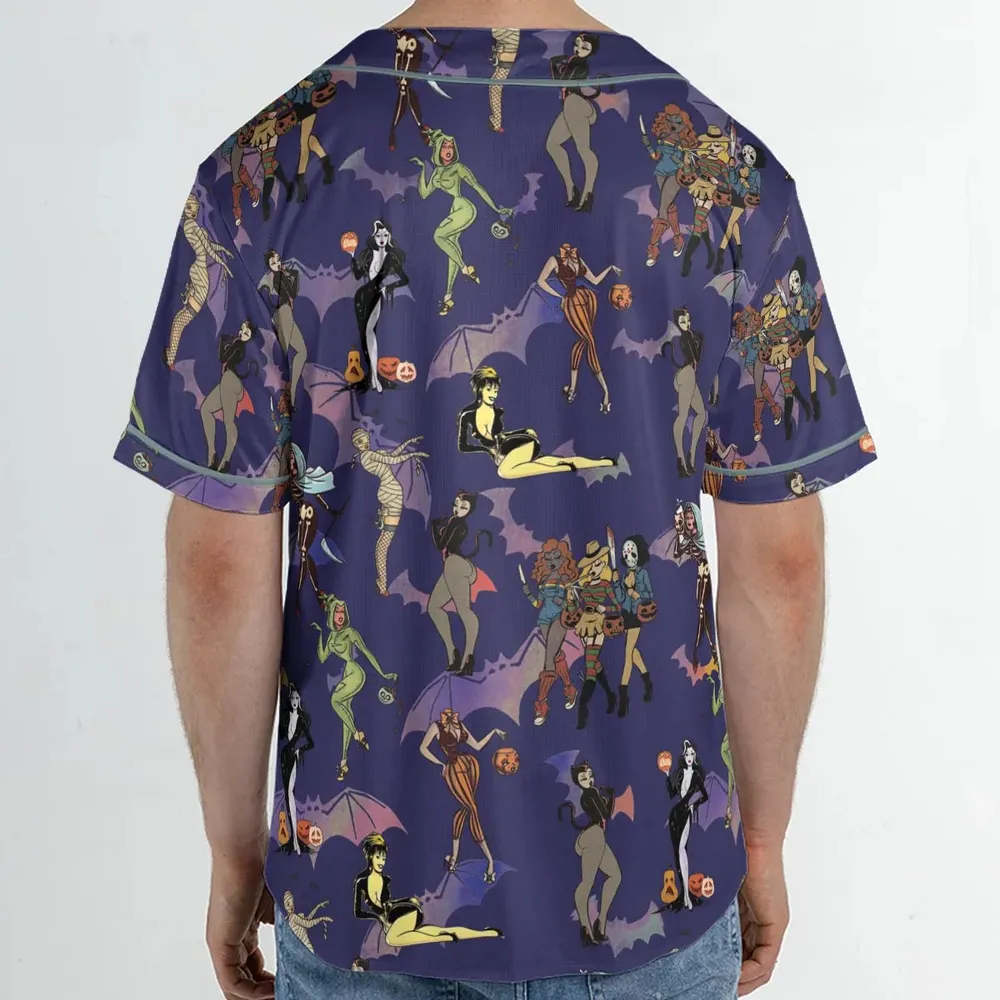 Horror Pin Up Girls Unisex Baseball Jersey - 2