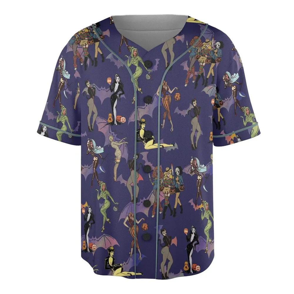 Horror Pin Up Girls Unisex Baseball Jersey - 3