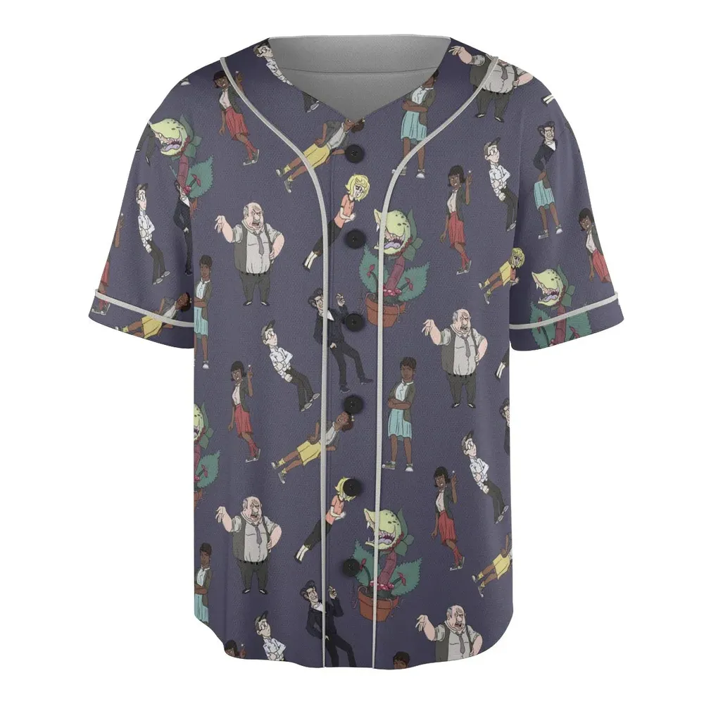 Little Shop Of Horror Characters Unisex Baseball Jersey - 3