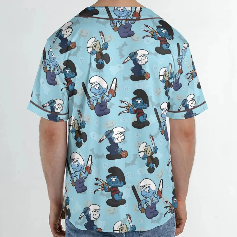 Horror Smurfs Unisex Baseball Jersey - 2