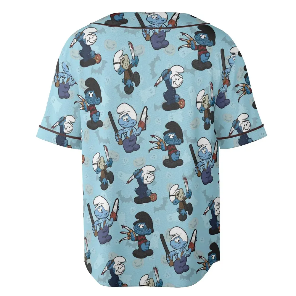 Horror Smurfs Unisex Baseball Jersey - 4