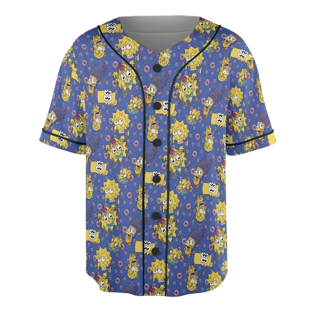 Trippy Simpsons Melting Unisex Baseball Jersey - 3
