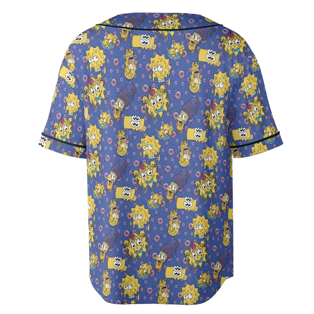 Trippy Simpsons Melting Unisex Baseball Jersey - 4