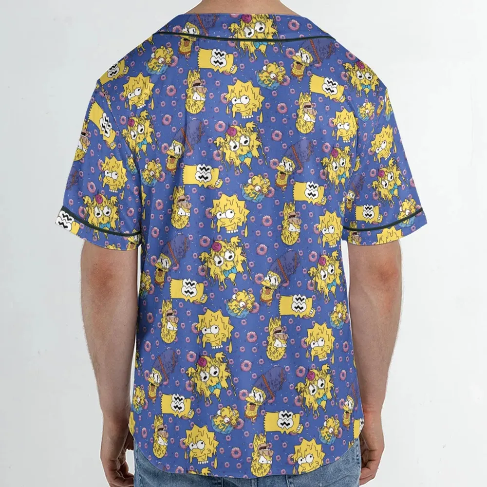 Trippy Simpsons Melting Unisex Baseball Jersey - 2