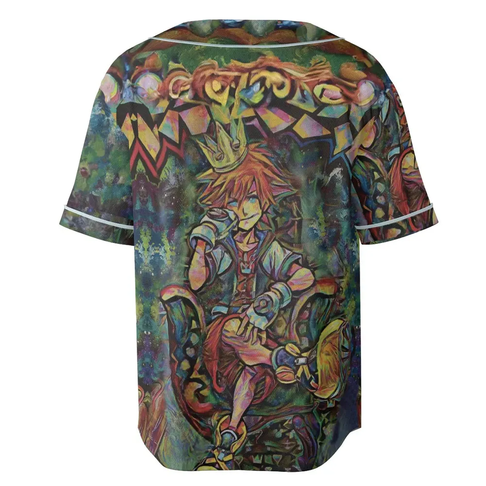 Trippy Sora Kingdom Hearts Unisex Baseball Jersey - 4