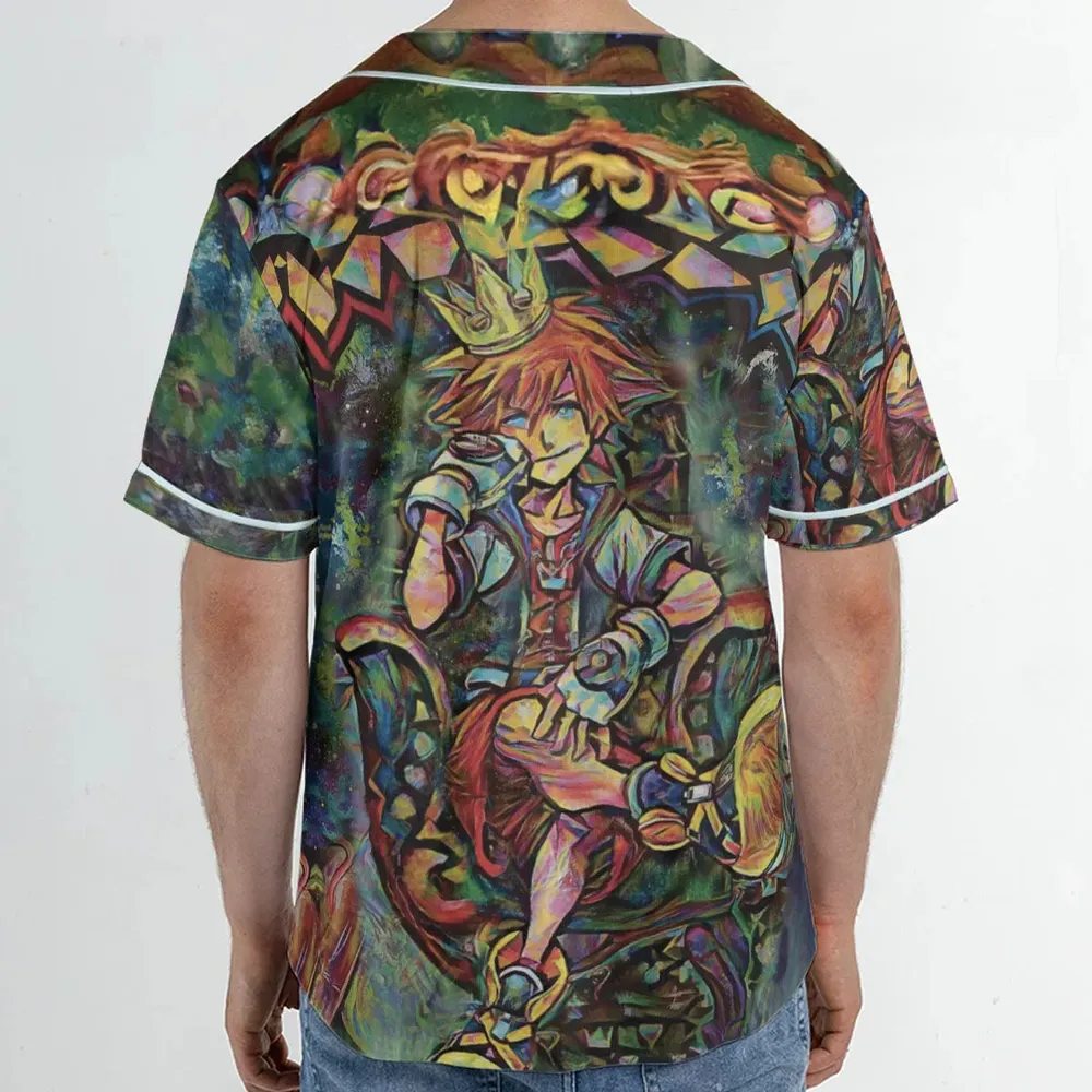 Trippy Sora Kingdom Hearts Unisex Baseball Jersey - 2