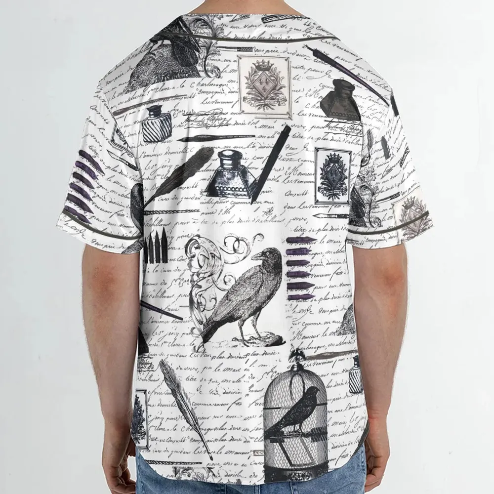 Nevermore The Raven Edgar Allan Poe Unisex Baseball Jersey - 2