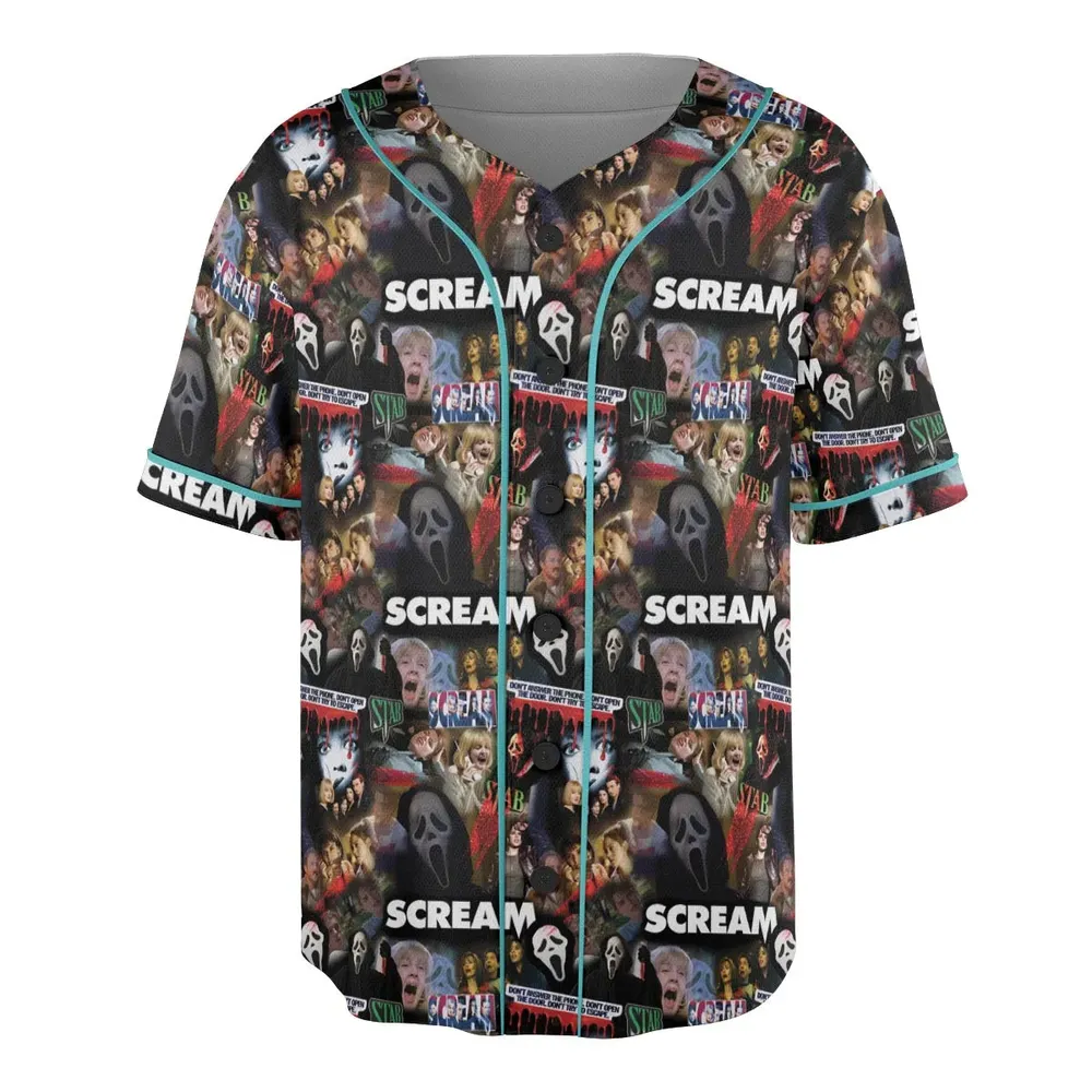 Slasher Chic Scream Unisex Baseball Jersey - 3