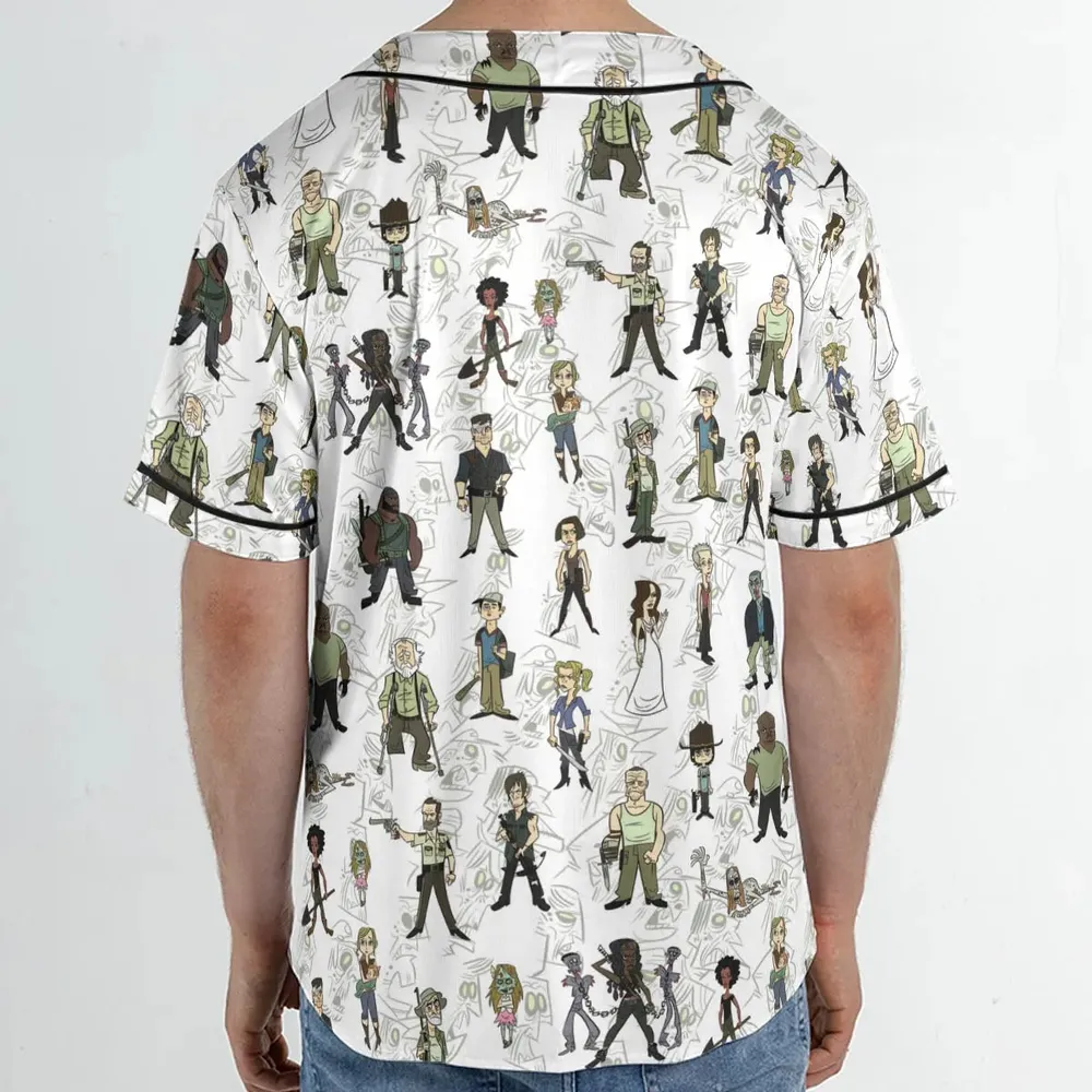 The Walking Dead Characters as Cartoons Unisex Baseball Jersey - 2