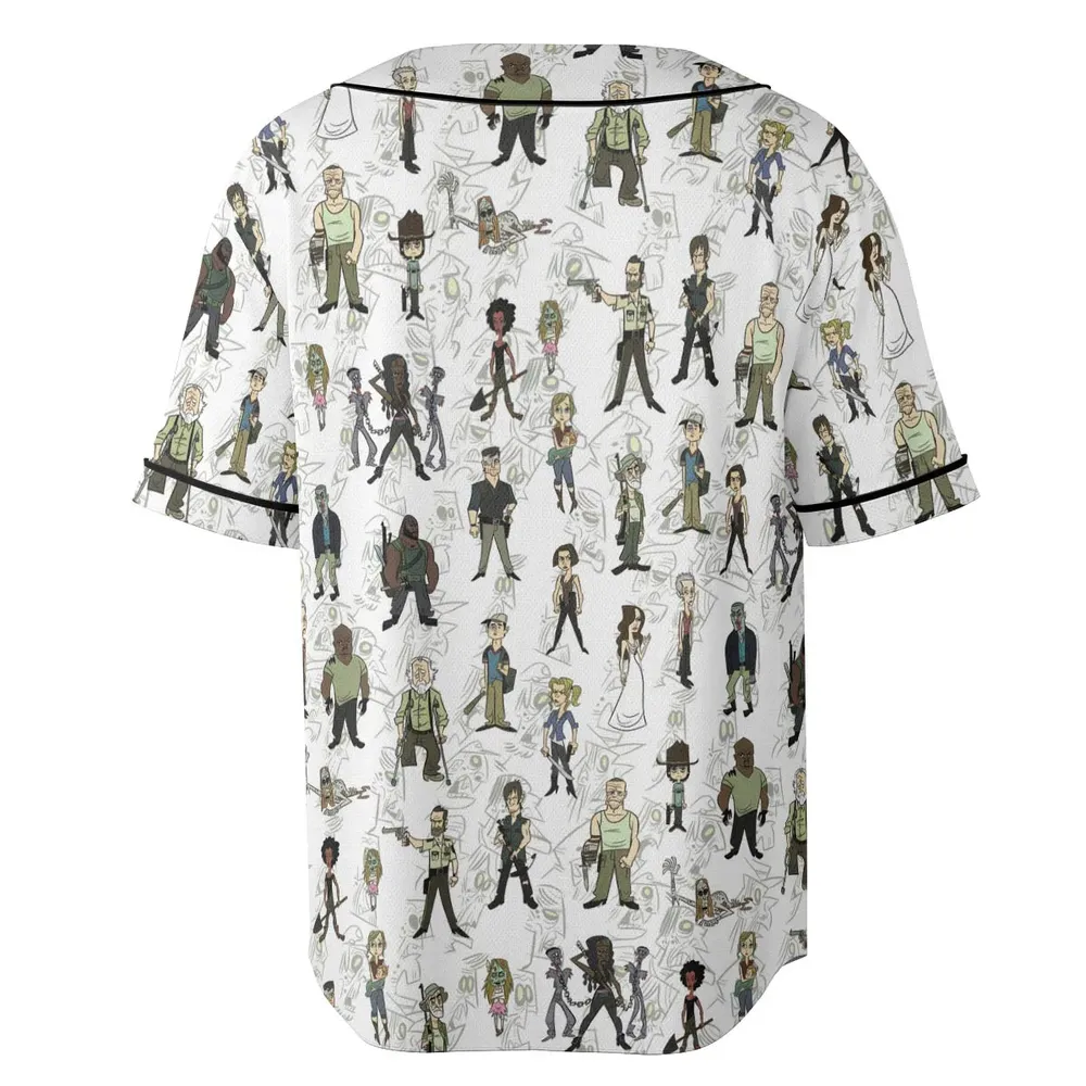 The Walking Dead Characters as Cartoons Unisex Baseball Jersey - 4
