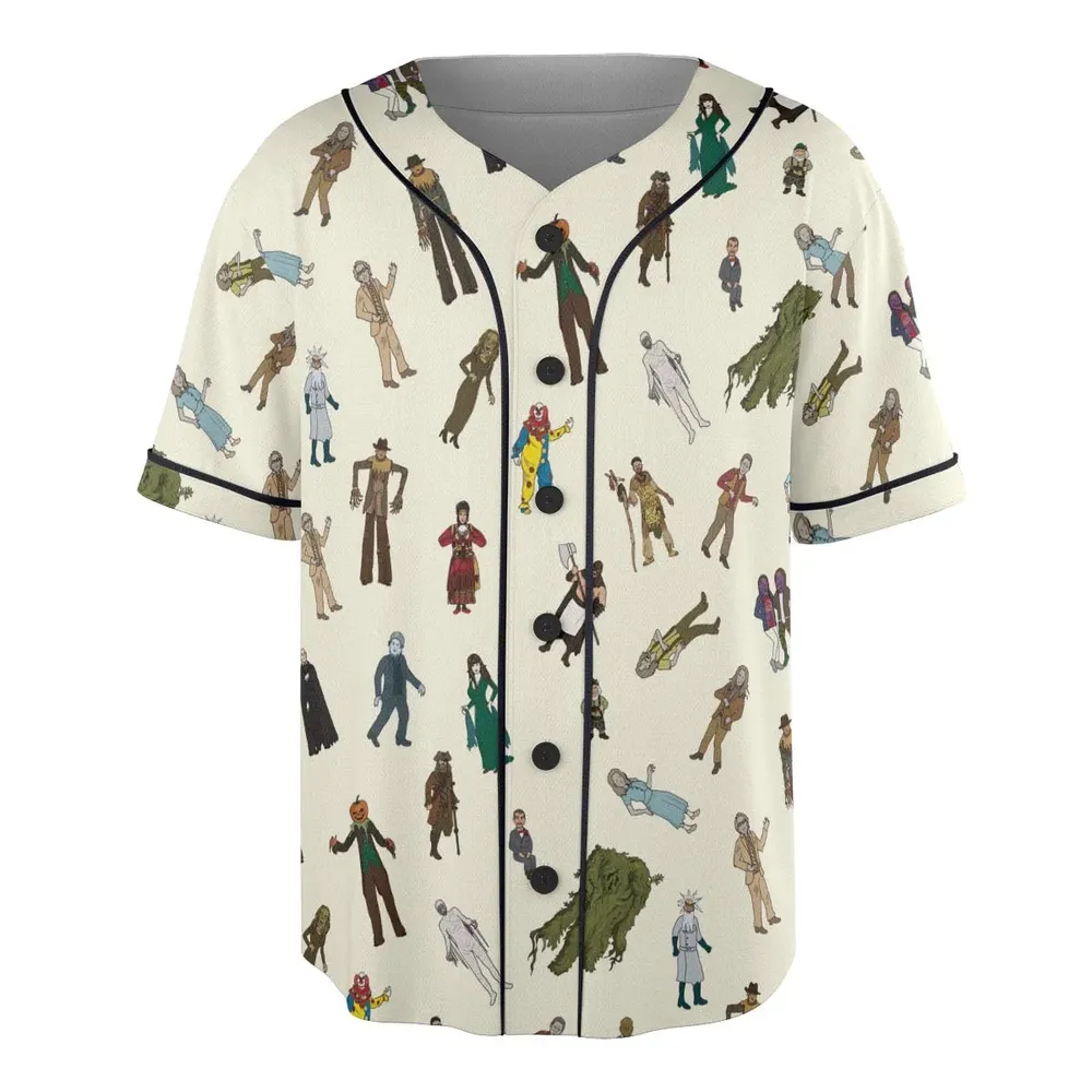 Monster Characters from Goosebumps Unisex Baseball Jersey - 3