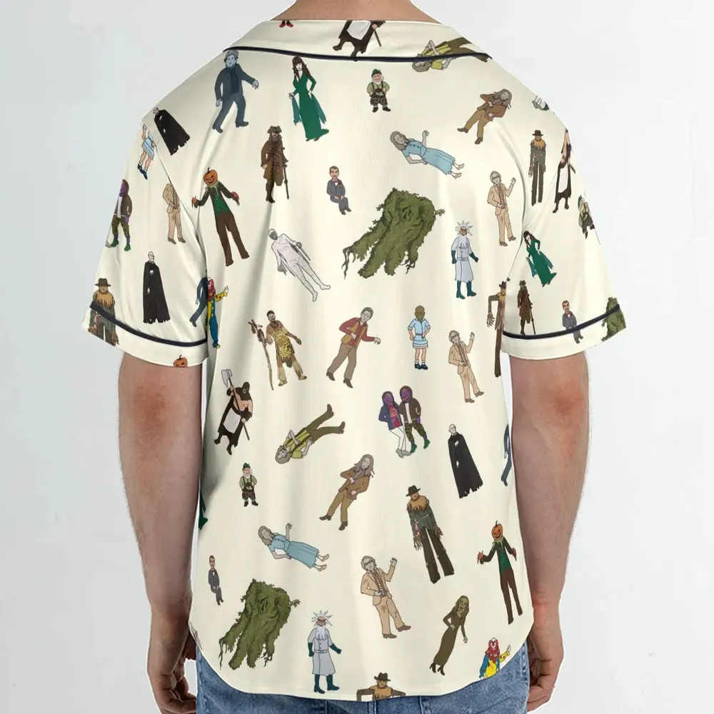 Monster Characters from Goosebumps Unisex Baseball Jersey - 2