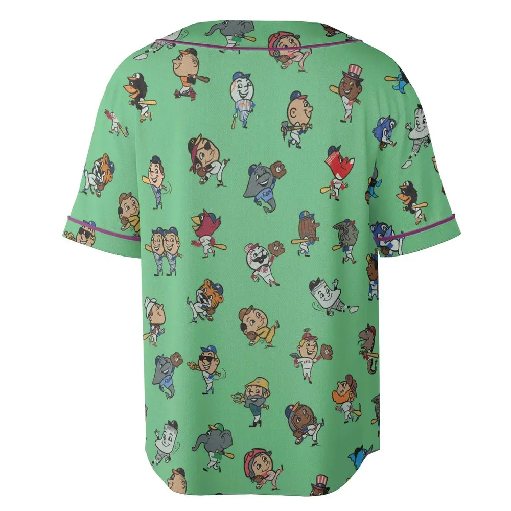 Baseball Mascot Pattern Unisex Baseball Jersey - 4