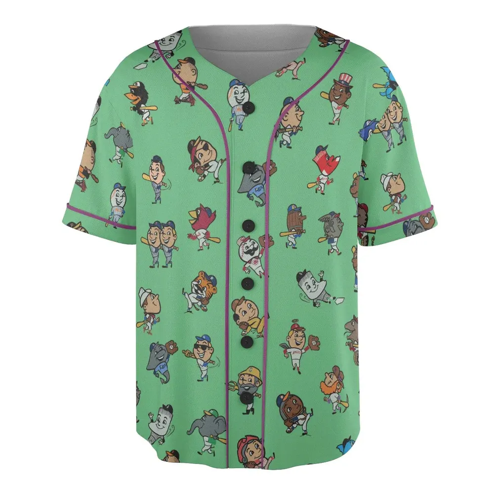 Baseball Mascot Pattern Unisex Baseball Jersey - 3