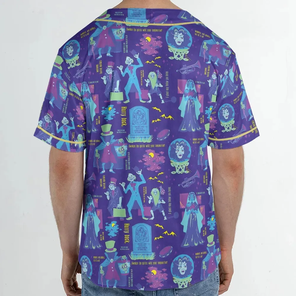 Happy Haunts Journal Haunted Mansion Unisex Baseball Jersey - 2