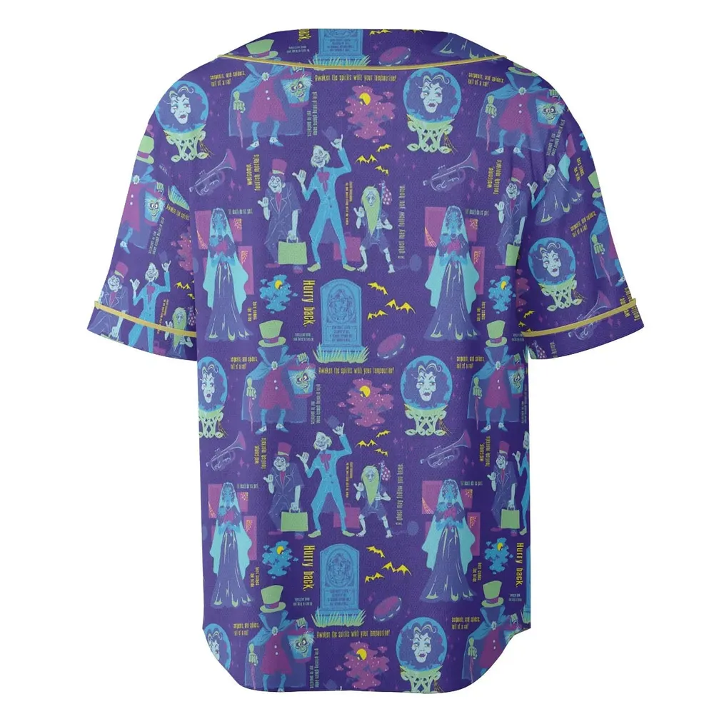 Happy Haunts Journal Haunted Mansion Unisex Baseball Jersey - 4