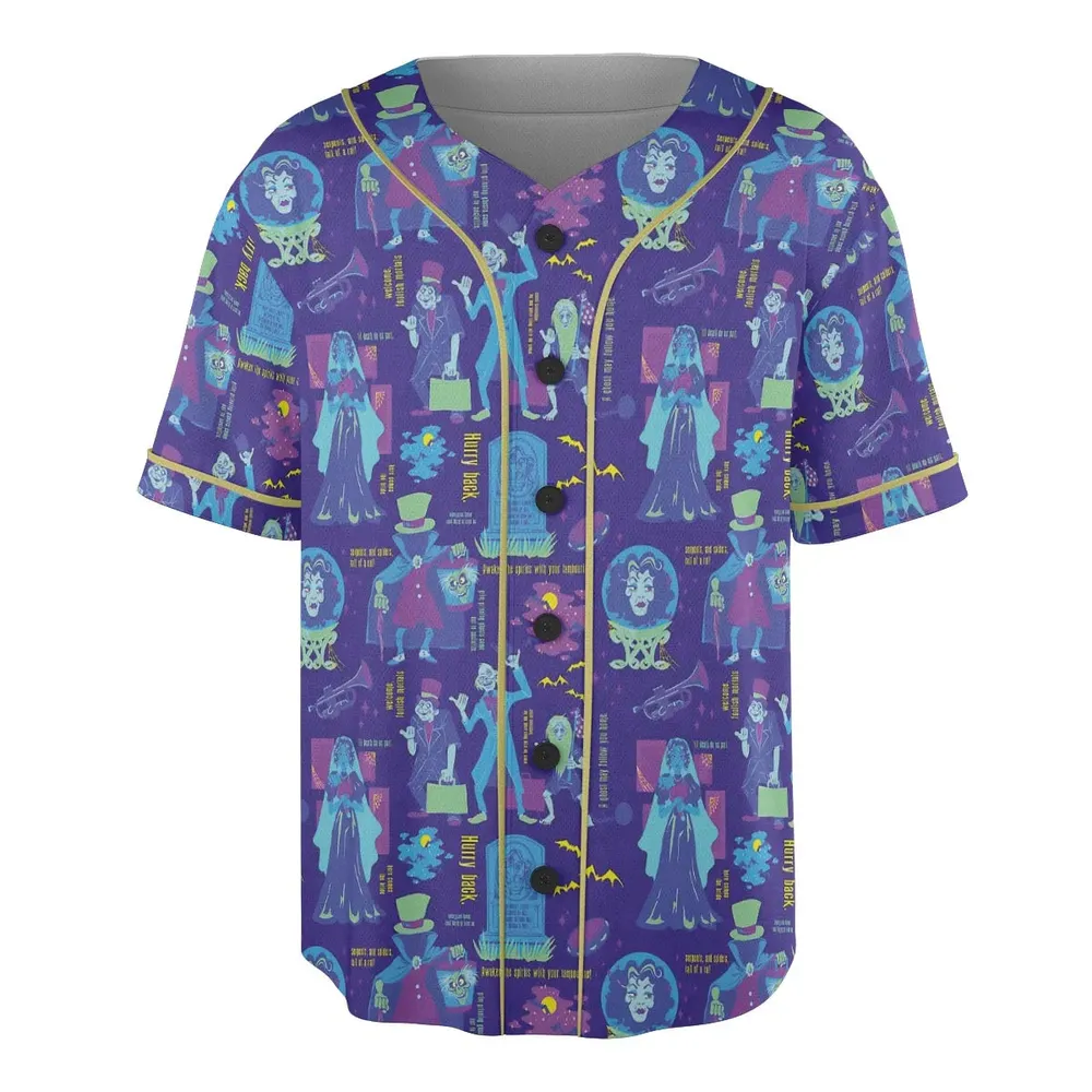 Happy Haunts Journal Haunted Mansion Unisex Baseball Jersey - 3