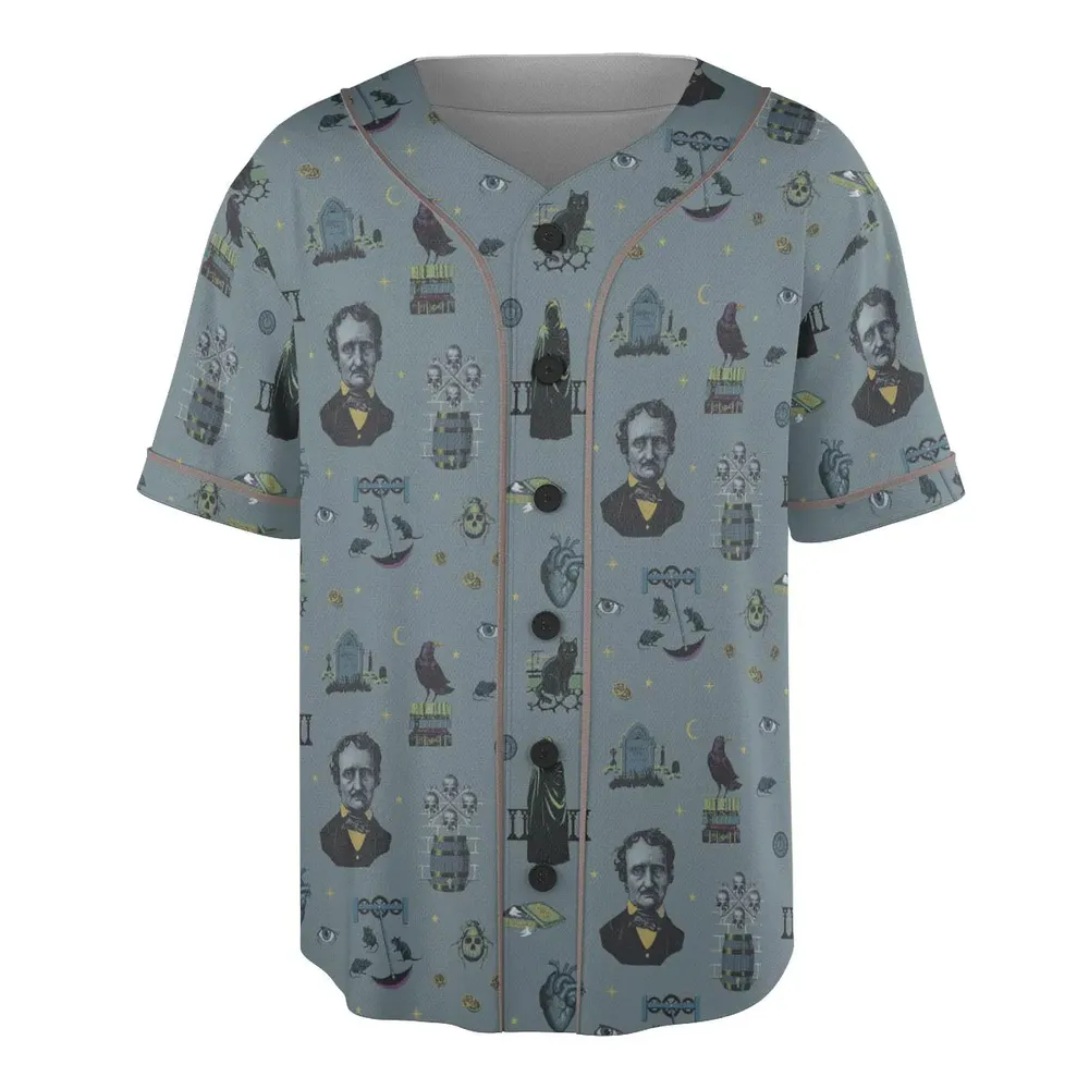 The Dark Themed Edgar Allan Poe Unisex Baseball Jersey - 3