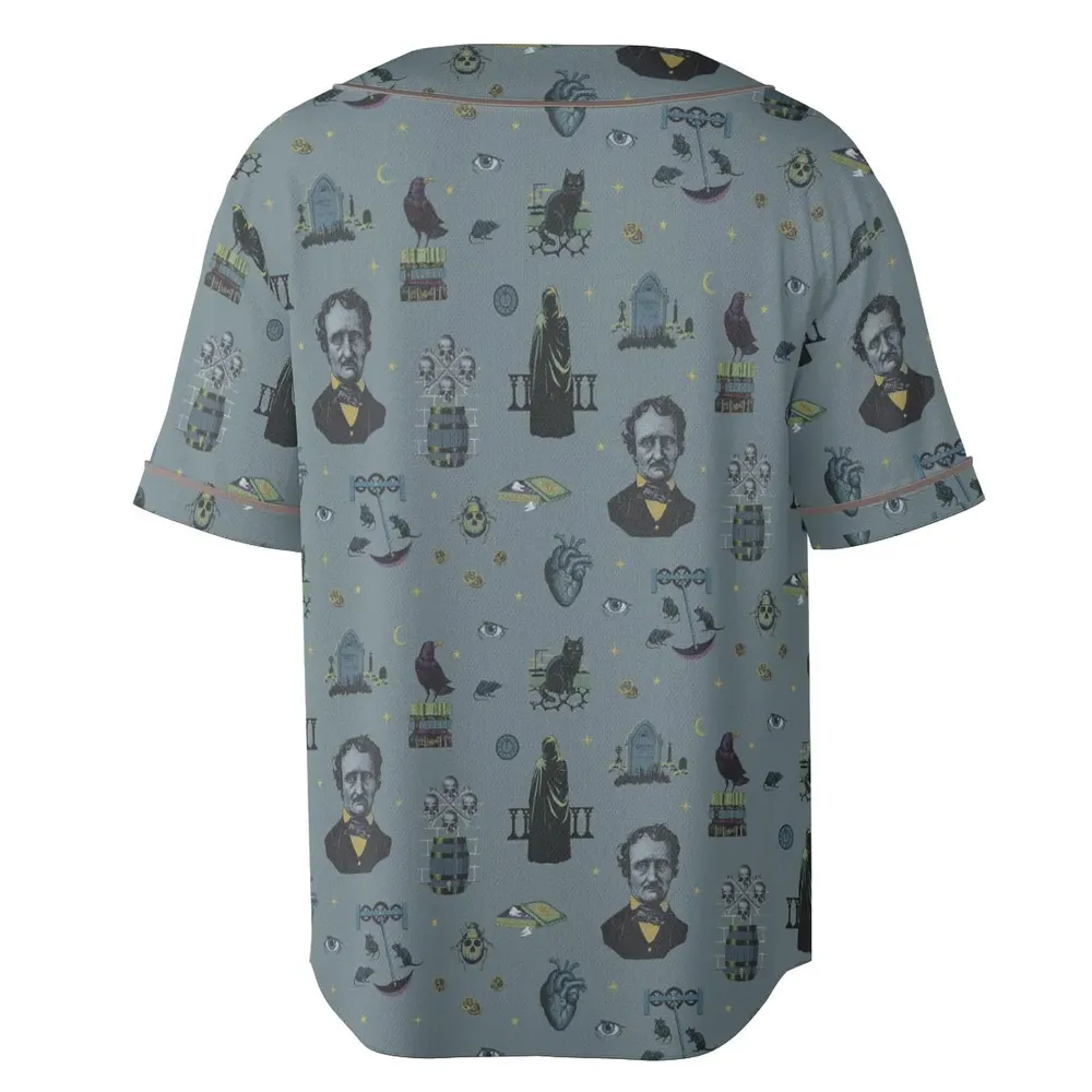 The Dark Themed Edgar Allan Poe Unisex Baseball Jersey - 4