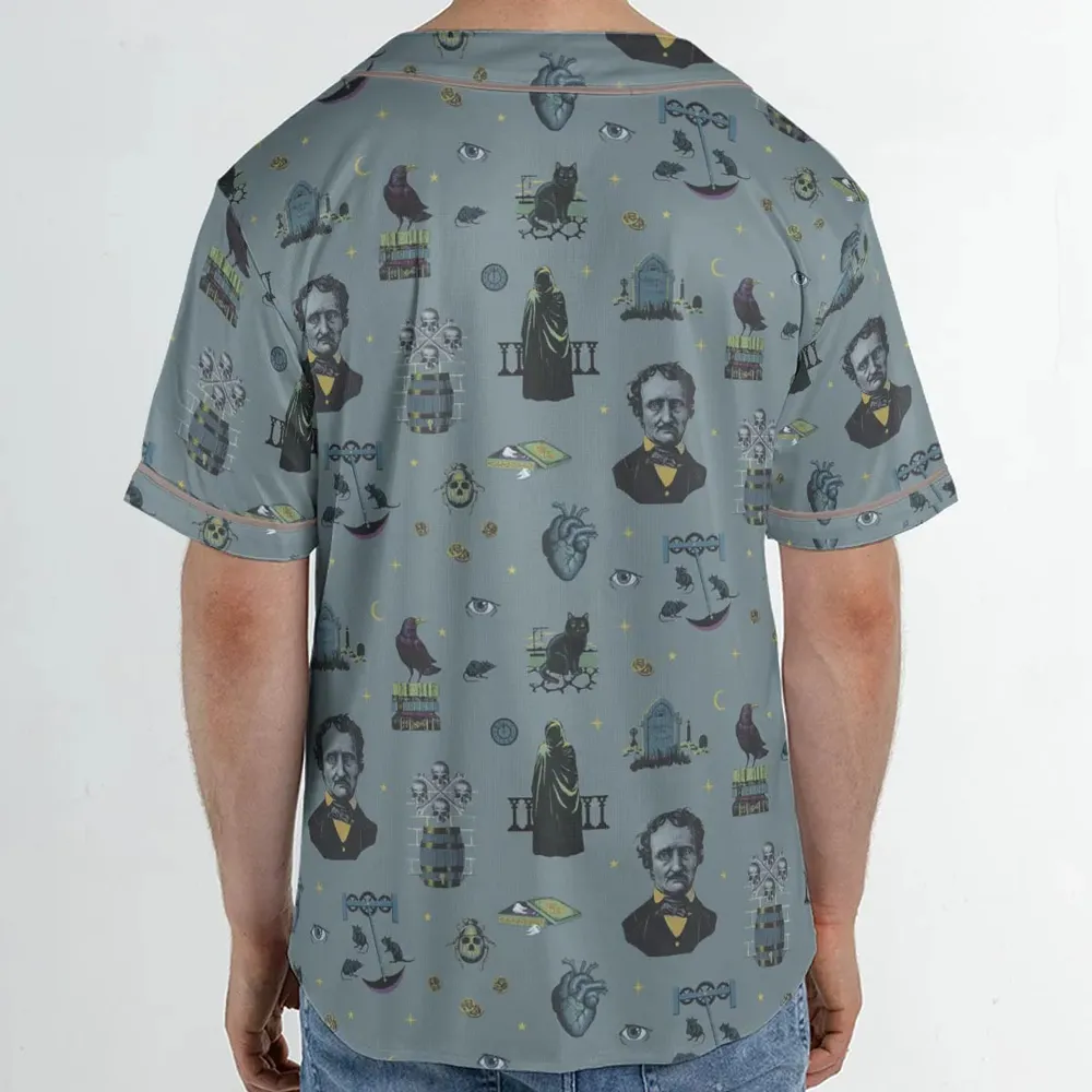 The Dark Themed Edgar Allan Poe Unisex Baseball Jersey - 2