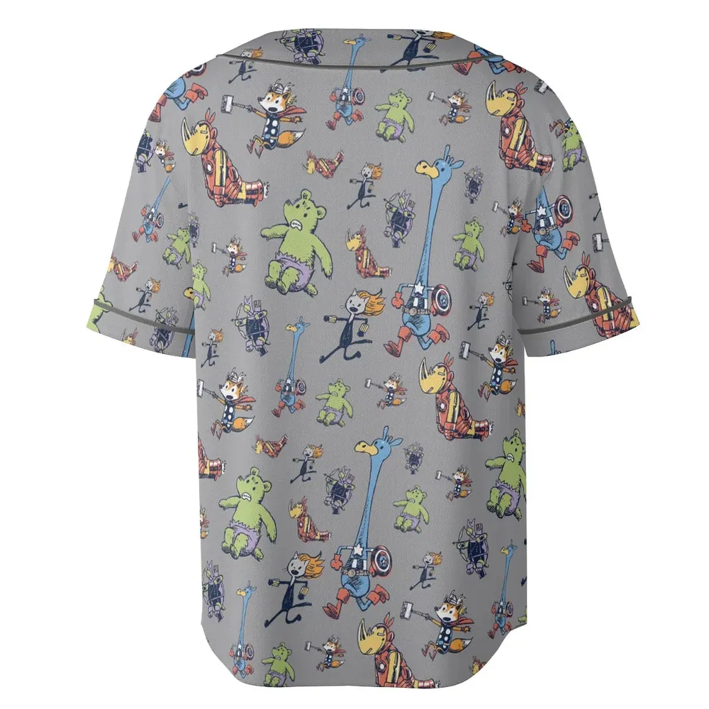 Animals Assemble Avengers Unisex Baseball Jersey - 4