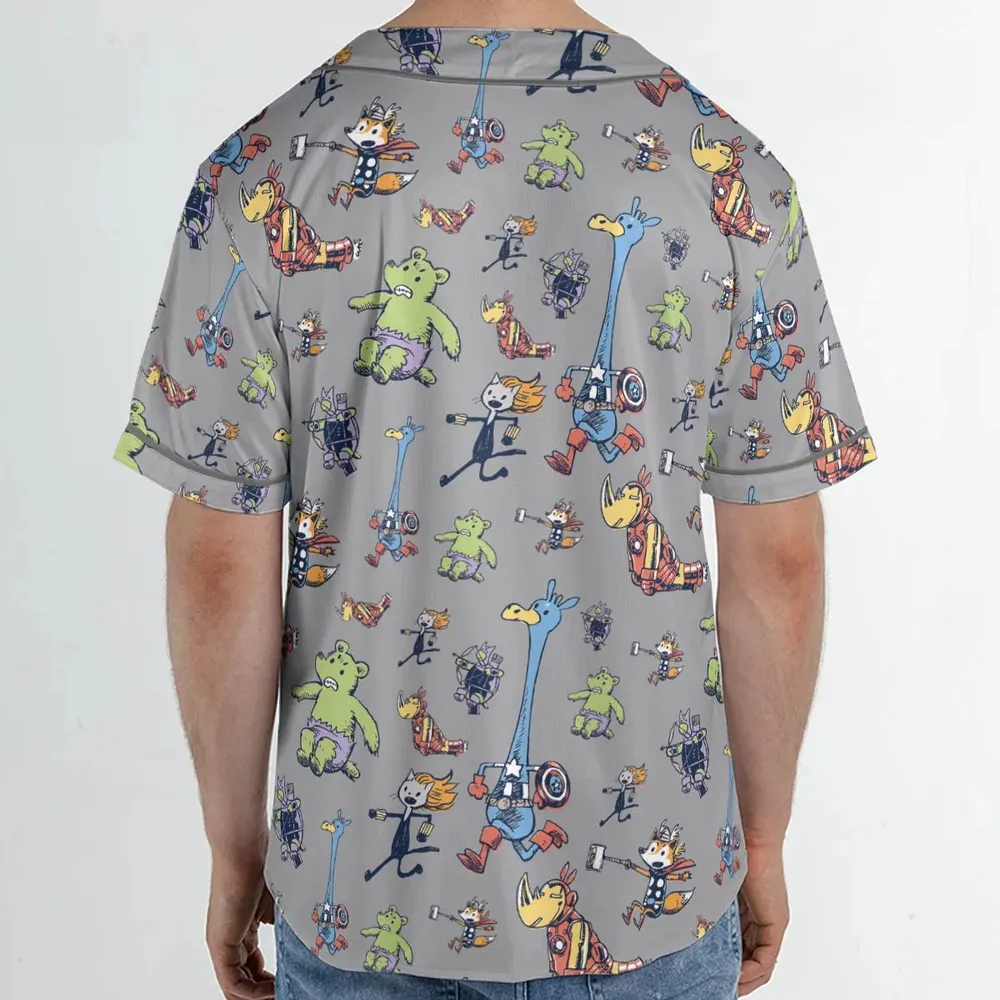 Animals Assemble Avengers Unisex Baseball Jersey - 2