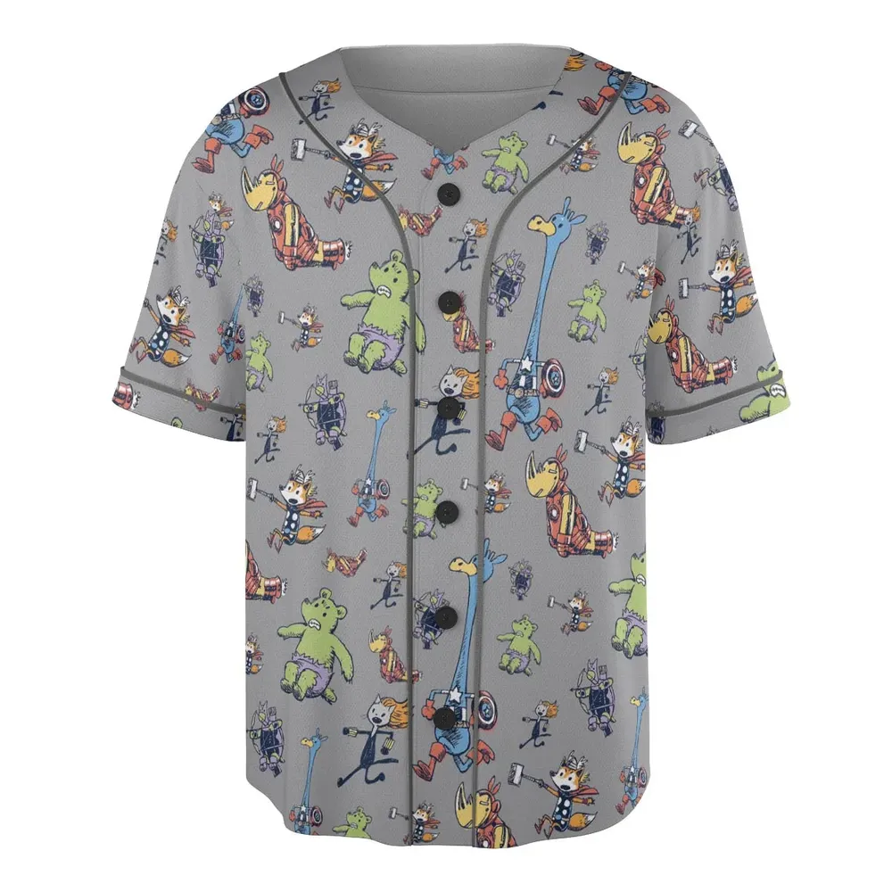 Animals Assemble Avengers Unisex Baseball Jersey - 3