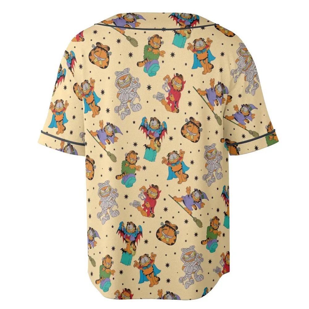 Nostalgic Cat Garfield's Halloween Adventure Unisex Baseball Jersey - 4