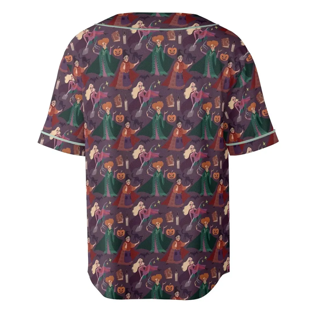 Sanderson Sisters Pattern Unisex Baseball Jersey - 4