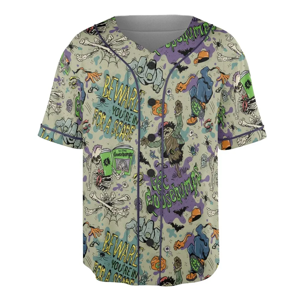 Beware You're In For A Scare Goosebumps Unisex Baseball Jersey - 3