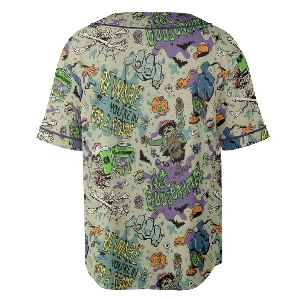 Beware You're In For A Scare Goosebumps Unisex Baseball Jersey - 4