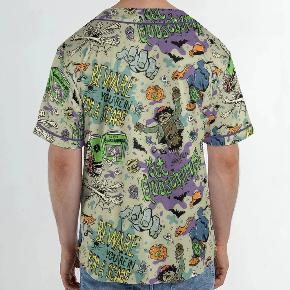 Beware You're In For A Scare Goosebumps Unisex Baseball Jersey - 2