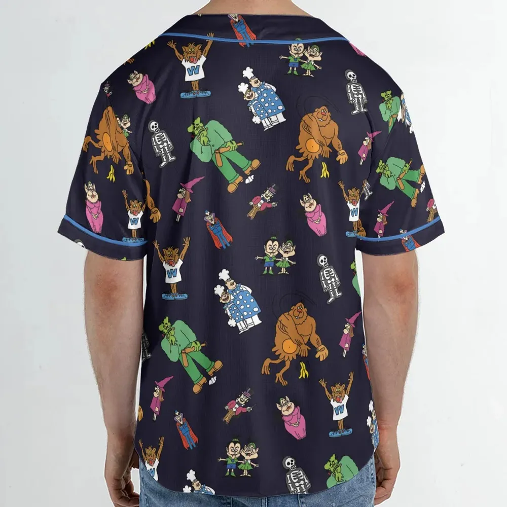 Nostalgic Food Mascots Burger Chef Unisex Baseball Jersey - 2