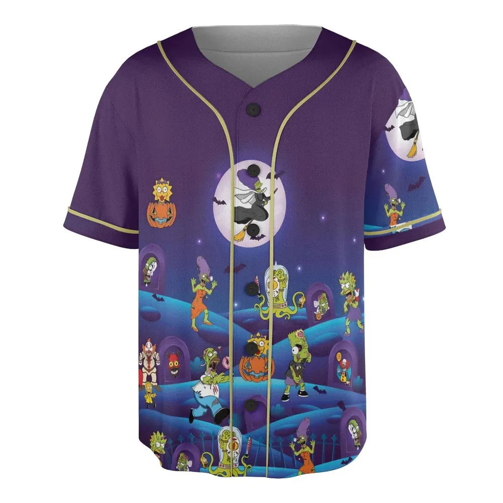 Horror Night The Simpsons Unisex Baseball Jersey - 3