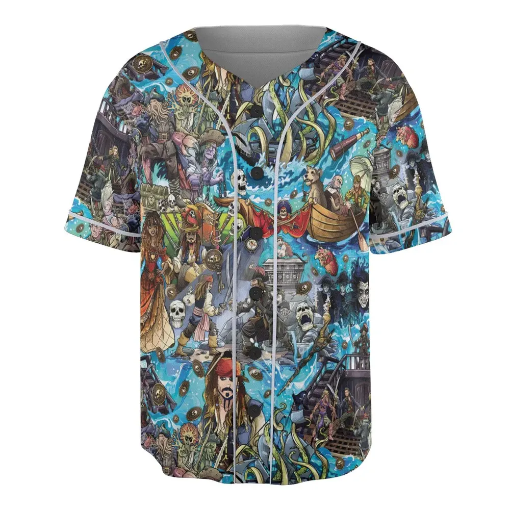 Travel And Fight Pirates of the Caribbean Unisex Baseball Jersey - 3